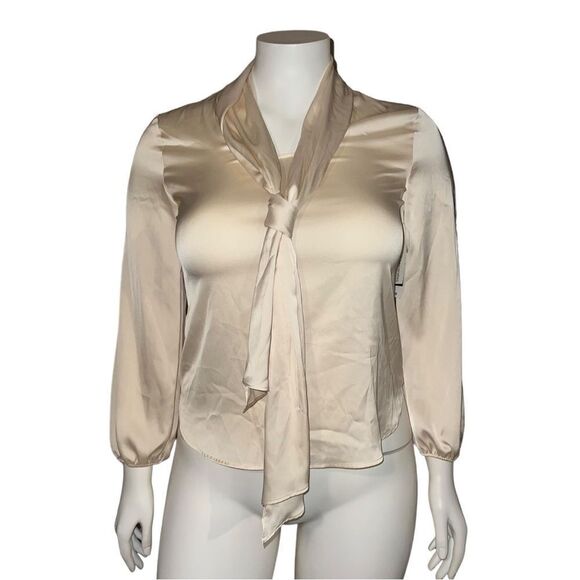 Bar III Womens Bow-Tie Long-Sleeve Blouse Flax Suit Separate Extra Large NWT - Picture 2 of 9